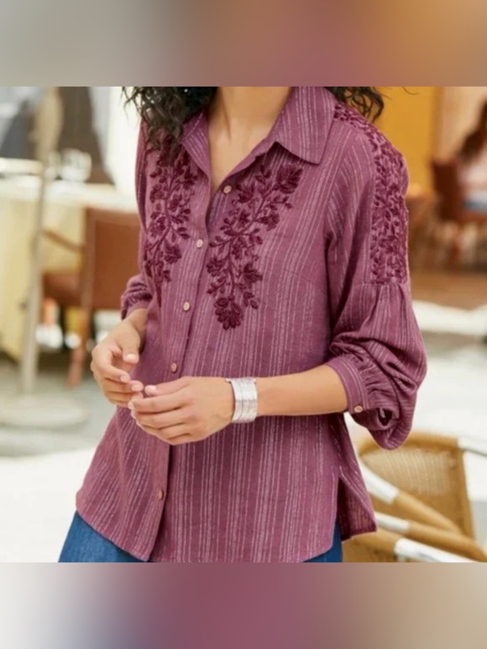 NWT Soft Surroundings Peralta Blouse Size Medium